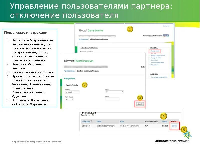 Управление user