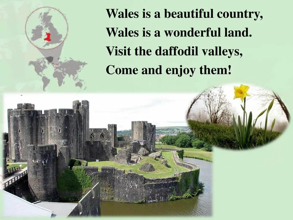 Wales is. Land of Wales. Wales is : “ the Land of Song”. Wales is a Country of.