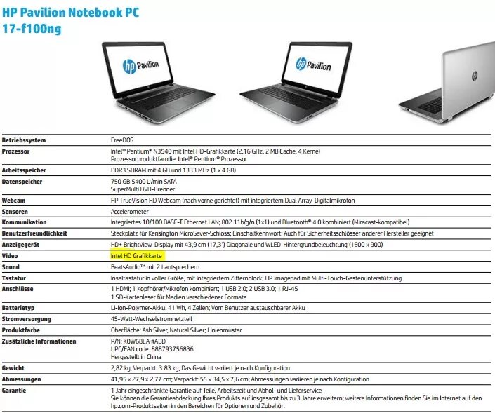 Hewlett packard характеристики. Расшифровка характеристик ноутбука.