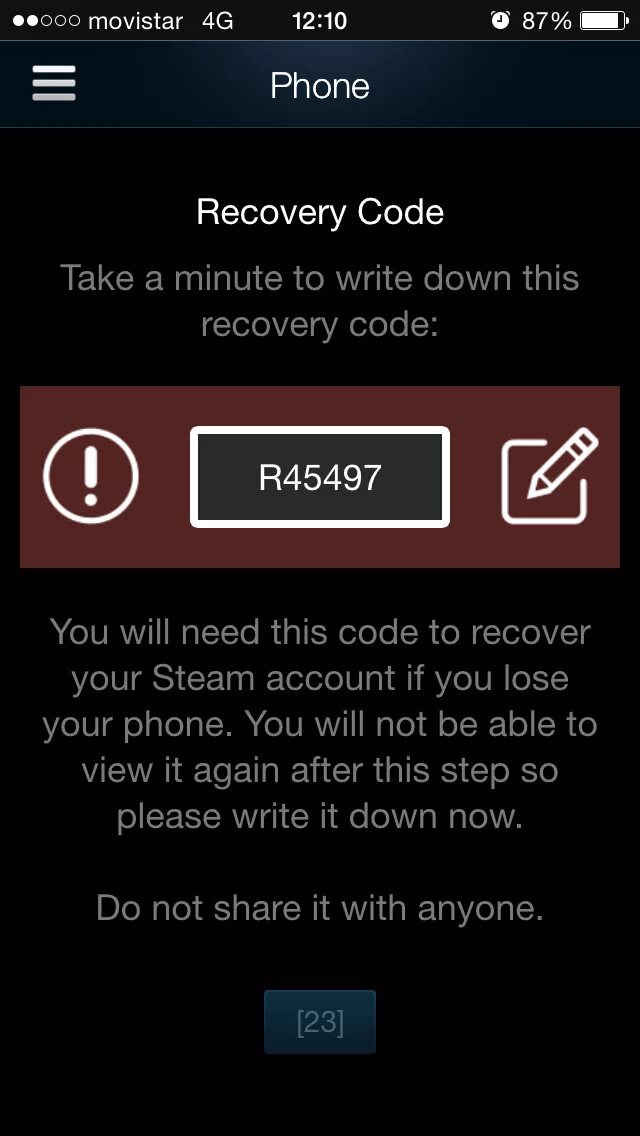 Steam код. Что такое код восстановления в стиме. Steam r код.