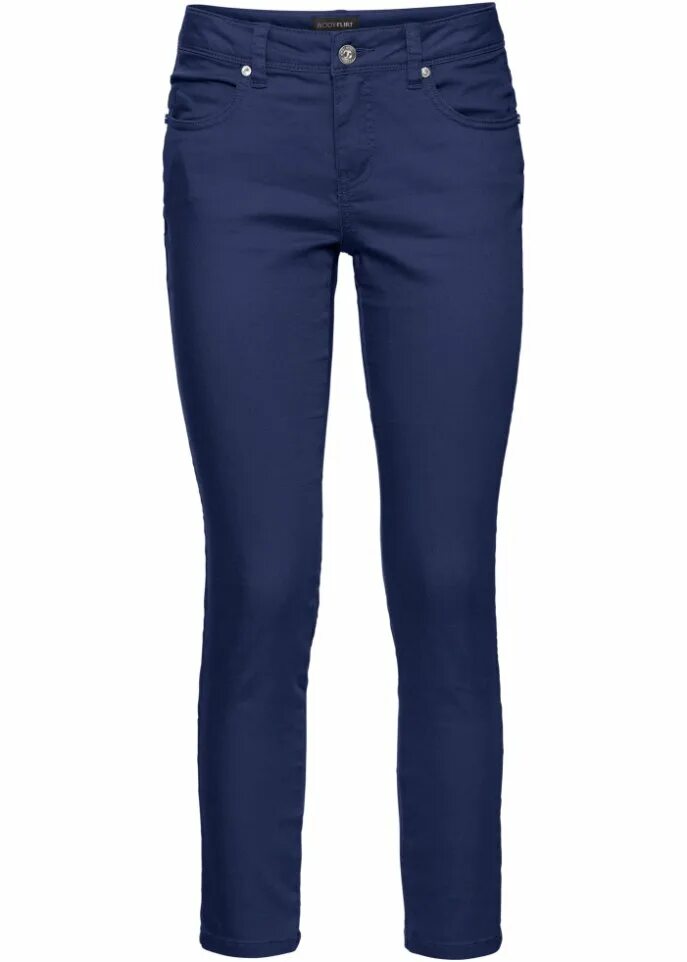 Темно синий брюки купить. Bonprix брюки стрейч. 972679 Bonprix брюки стрейч 7/8 2 шт. Брюки Бонприкс голубые. Синие брюки женские.
