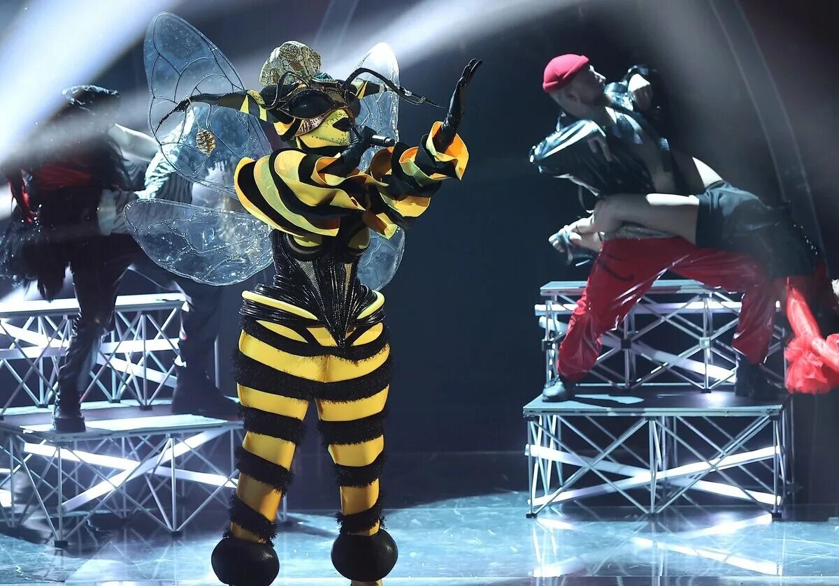 Перец маска шоу песни. Шоу маска пчела. Шоу маска костюм пчелы.