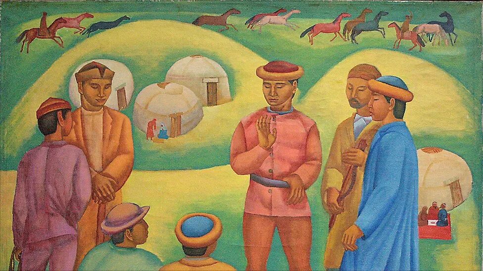 Адамның бір бала деген. Шаймардан Сариев картины. Казахи картины. Традиции казахского народа. Байғазы традиция.