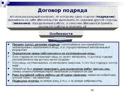 Договор подряда организации