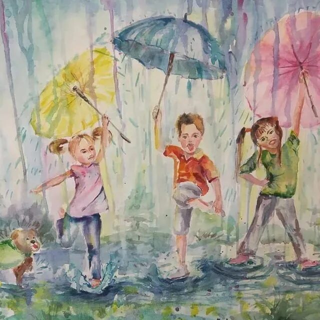 Дождливый дневник. Сюжетная картинка летний дождь. Благинина летний дождик. Летний дождь картинки для детей нарисованные. Рисунок летний дождь и Радуга 3 класс.