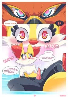 nikkibunn, braixen, talonflame, nintendo, absurd res, comic, english text, ...