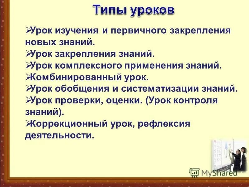 Урок должен содержать