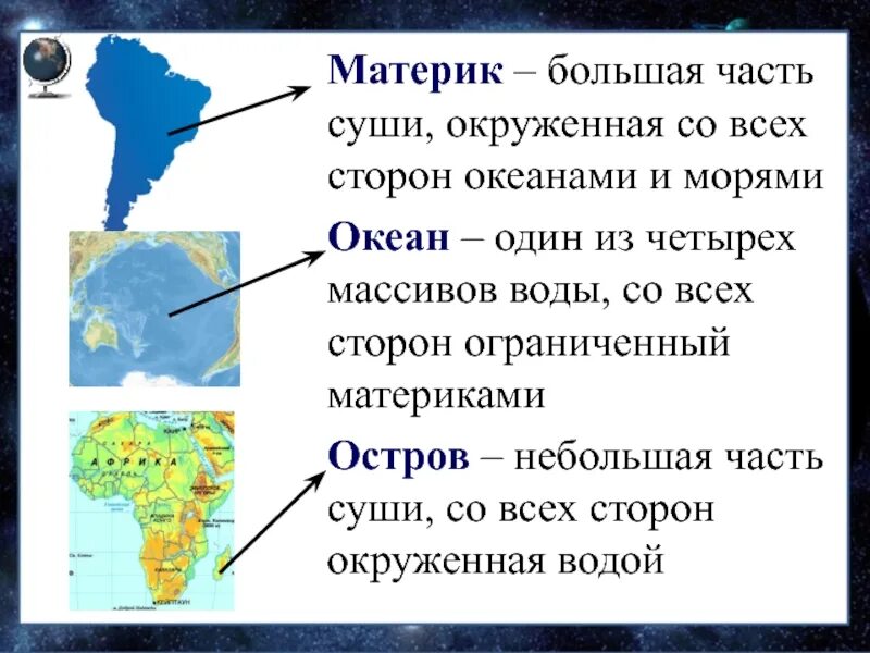 Материки и океаны текст