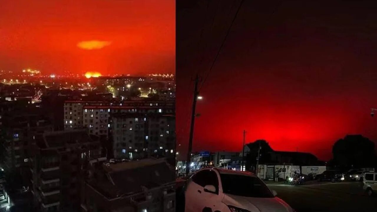 Красное небо где было. Красное небо в Китае 2022. Красное небо в Китае 09.05.2022. Красное небо в Китае сейчас. Кровавое небо над городом.