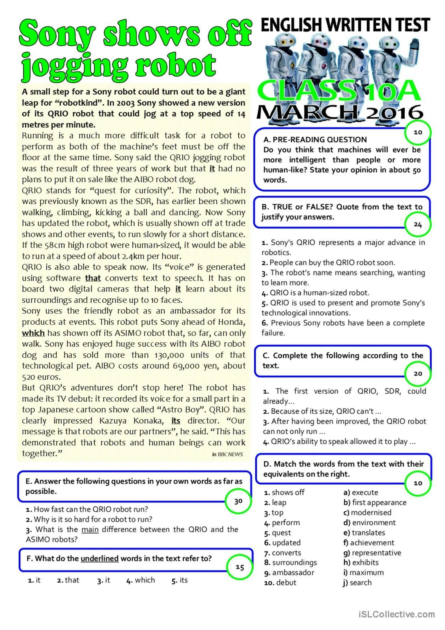 Testing english text