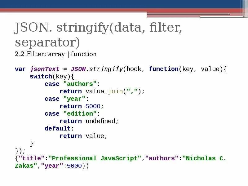 Filters json