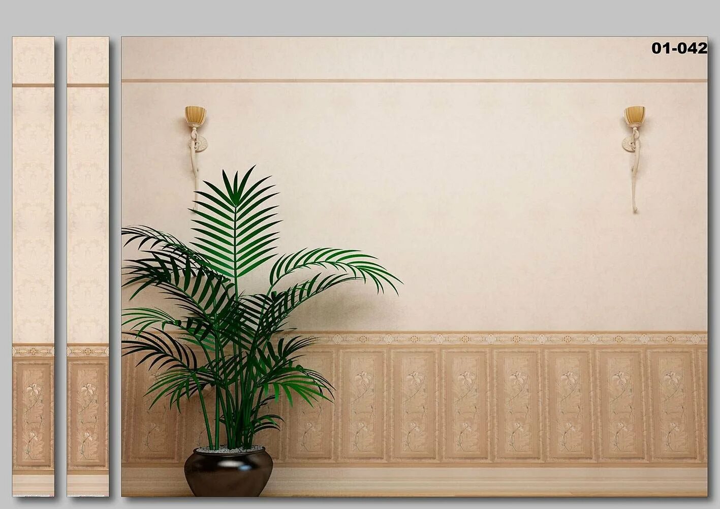 Панели мдф обои. Панель ПВХ 3d век бамбук оливковый 2700x250x9 мм (0,675 кв.м.). Панели для стен. Настенные панели. Декоративные пластиковые панели.
