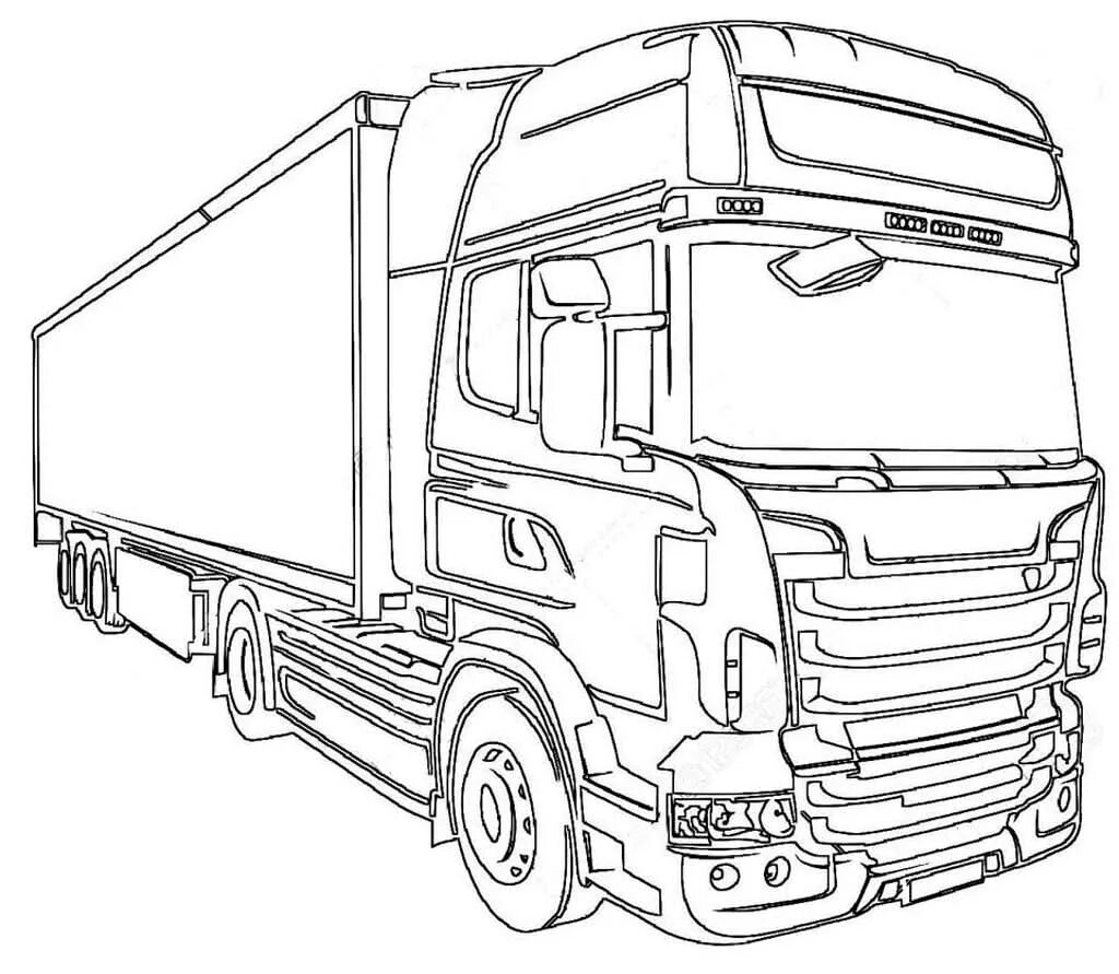 Рисунок грузовой. КАМАЗ 5490 раскраска. Раскраска тягач Скания r420. Раскраска грузовик Volvo fh12. Грузовой тягач седельный Scania раскраска.