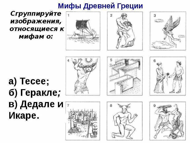 Мифы греции 5 класс рисунки