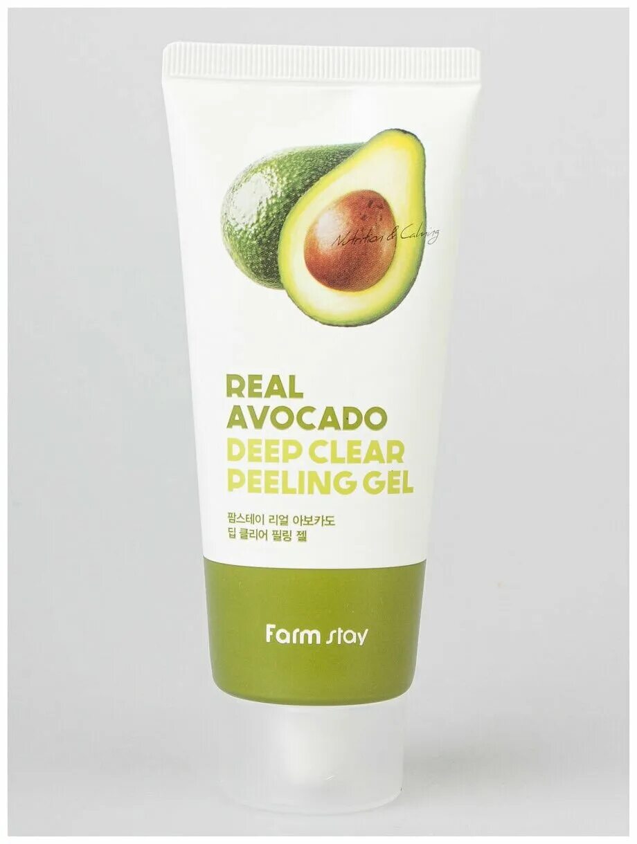 Farm stay real Avocado Deep Clear peeling Gel. Пилинг-скатка с маслом авокадо Farmstay real Avocado Deep Clear peeling Gel. Корейский гель для лица с авокадо. Deep Clear peeling.