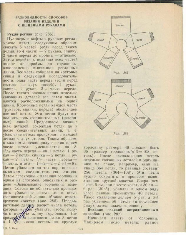 Реглан сверху росток описание