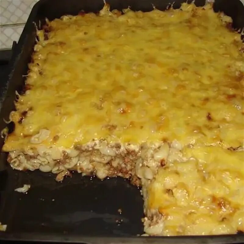 Макаронная запеканка с курицей в духовке