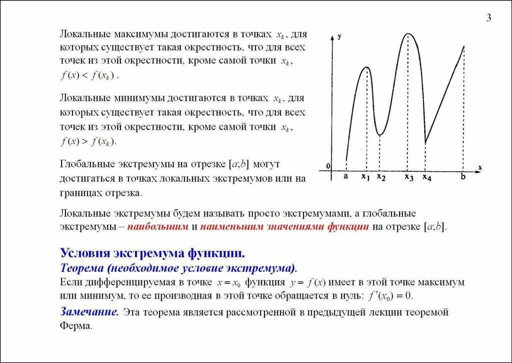 Локальный минимум и максимум функции. Локальный и глобальный экстремум функции. Точки локального экстремума функции. Определение локального максимума и локального минимума.