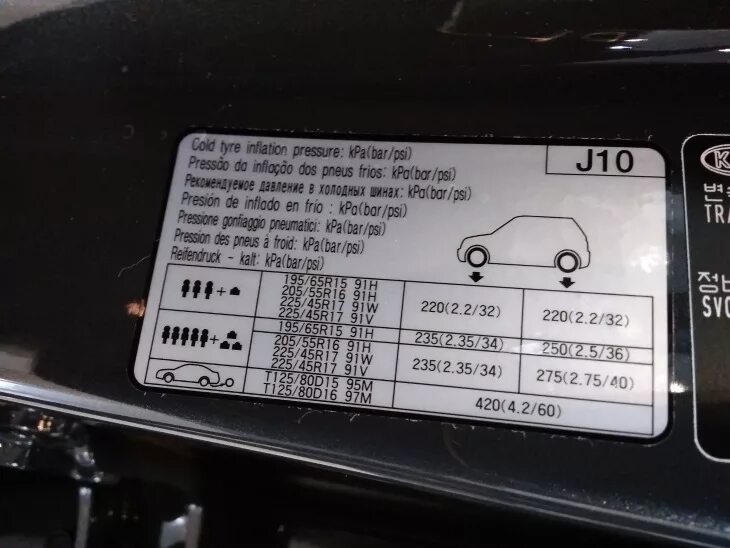 Табличка давления шин Киа Соренто 2008 года. Табличка с давлением шин Kia Ceed 2. Табличка давления шин Sportage 3. Табличка давления шин на Hyundai Tucson 2019.