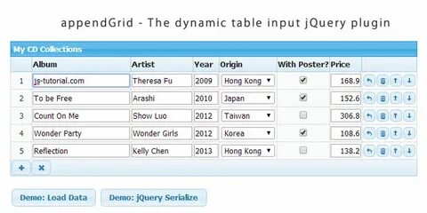 Table export
