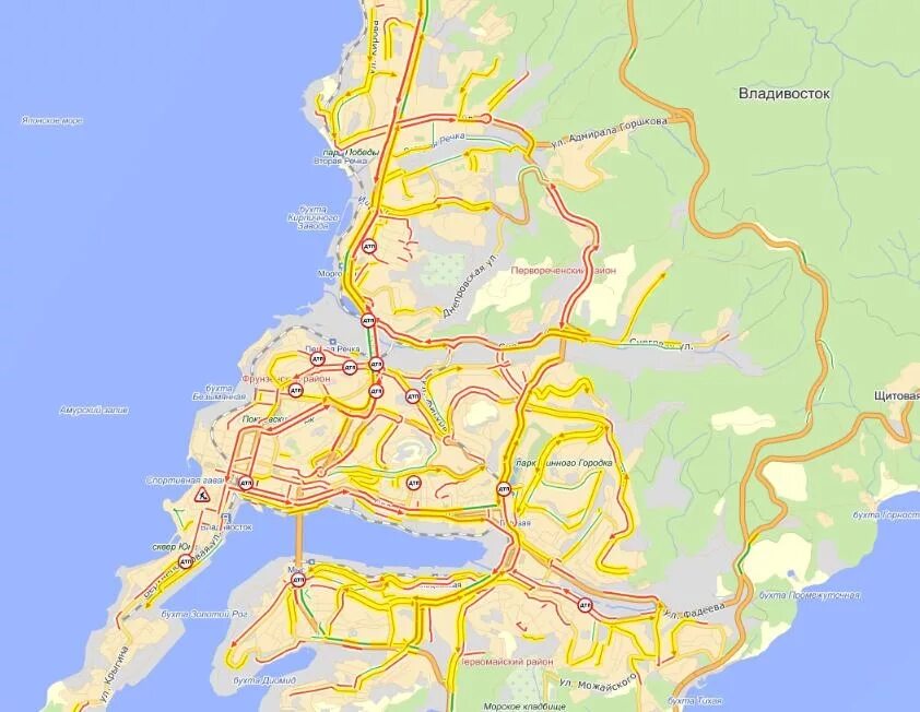 Карта Владивостока с улицами. Районы Владивостока на карте. Владивосток карта города. Владивосток карта города с улицами.