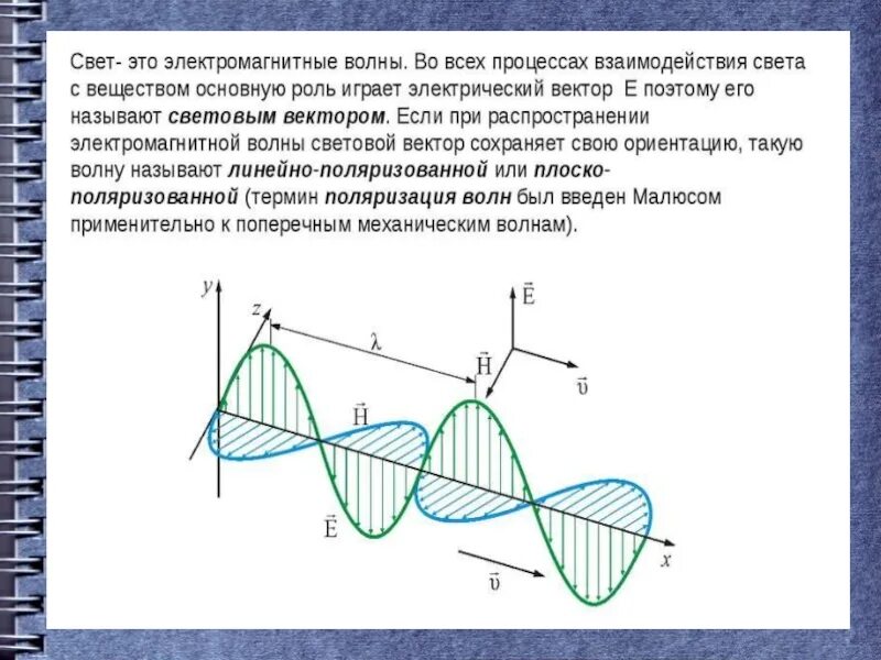 Световой вектор электромагнитной волны. Световые волны. Свет электромагнитная волна. Электромагнитная волна является.