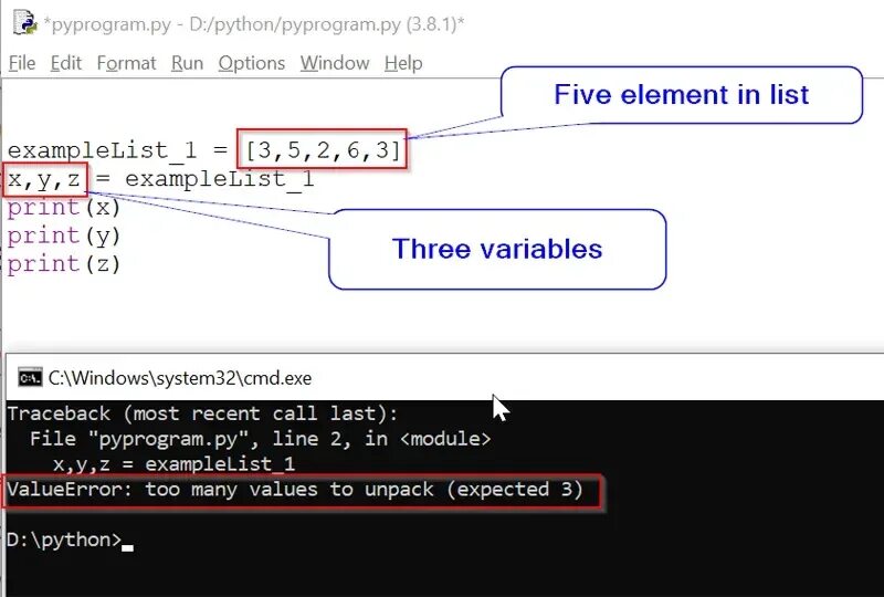 To many values to unpack. VALUEERROR В питоне. Value в питоне. Питон too many values to unpack. Expect в питоне.