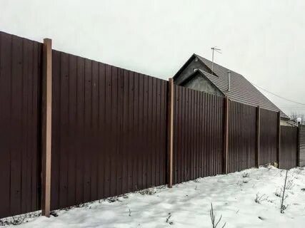 Заборы из профнастила фотогалерея для частного дома
