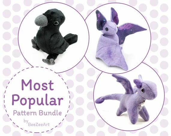 Игрушка летучая мышь beezeeart выкройка Fox and Cat Stuffed Animal Sewing Pattern Digital Download Animal sewing patte