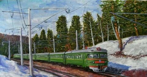Поезд в пути рисунок