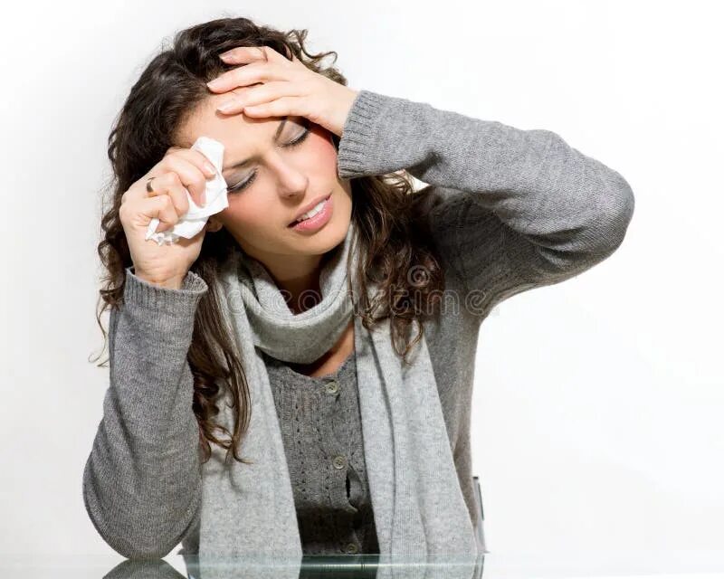 I catch cold. Flu. sick woman. i caught a cold. catch a cold.