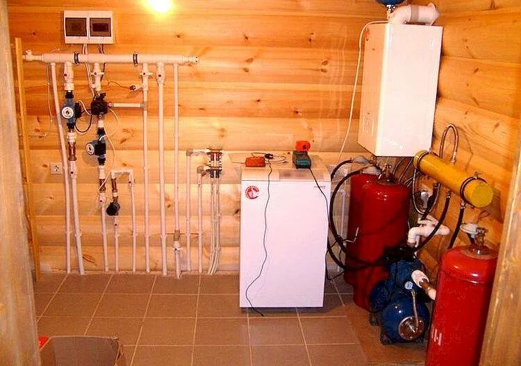 Отопление в частном доме. Отопление на даче. Газовое отопление в частном доме под ключ. Котельная на даче.