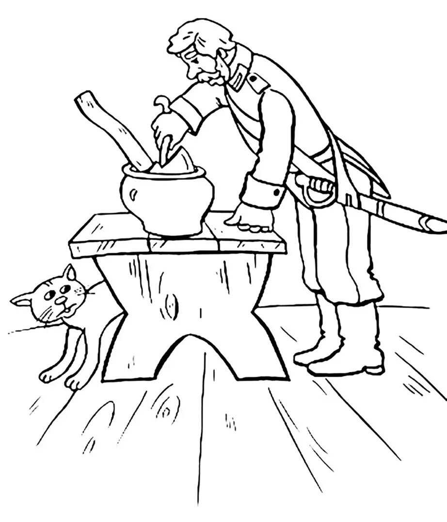 каша из топора сказка. каша из топора распечатать. каша из топора распечатать. рисунок к сказке каша из топора. огниво андерсен раскраска.