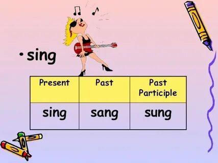 Вторая форма глагола sing