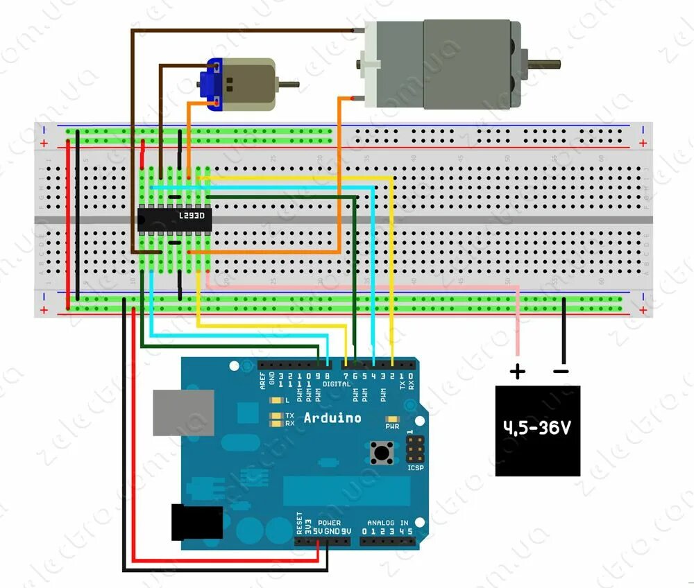 L293d подключение к ардуино. Драйвер моторов l293d. l293d arduino схема. шагового двигателя с регулировкой скорости l293d. l293d управление скоростью.