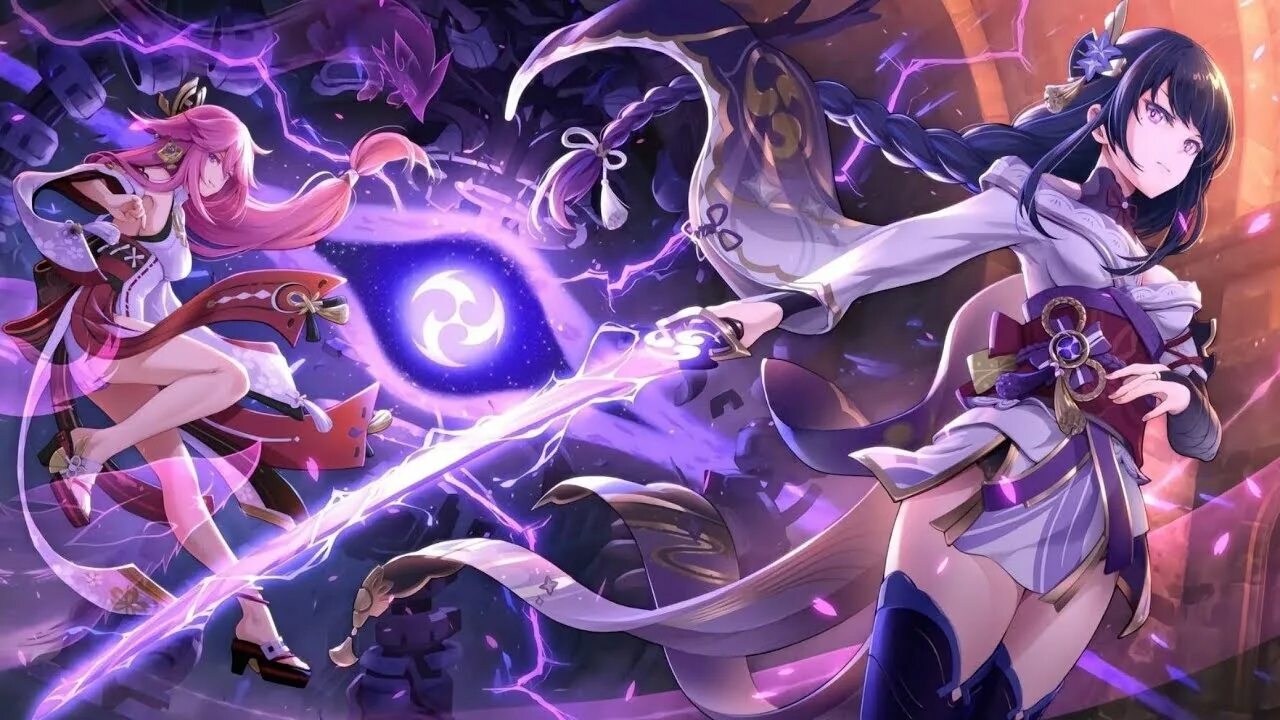 Yae miko genshin impact. Яэ мико сегун райден. Геншин су еру. Яэ мико арт. Сегун райден баал.