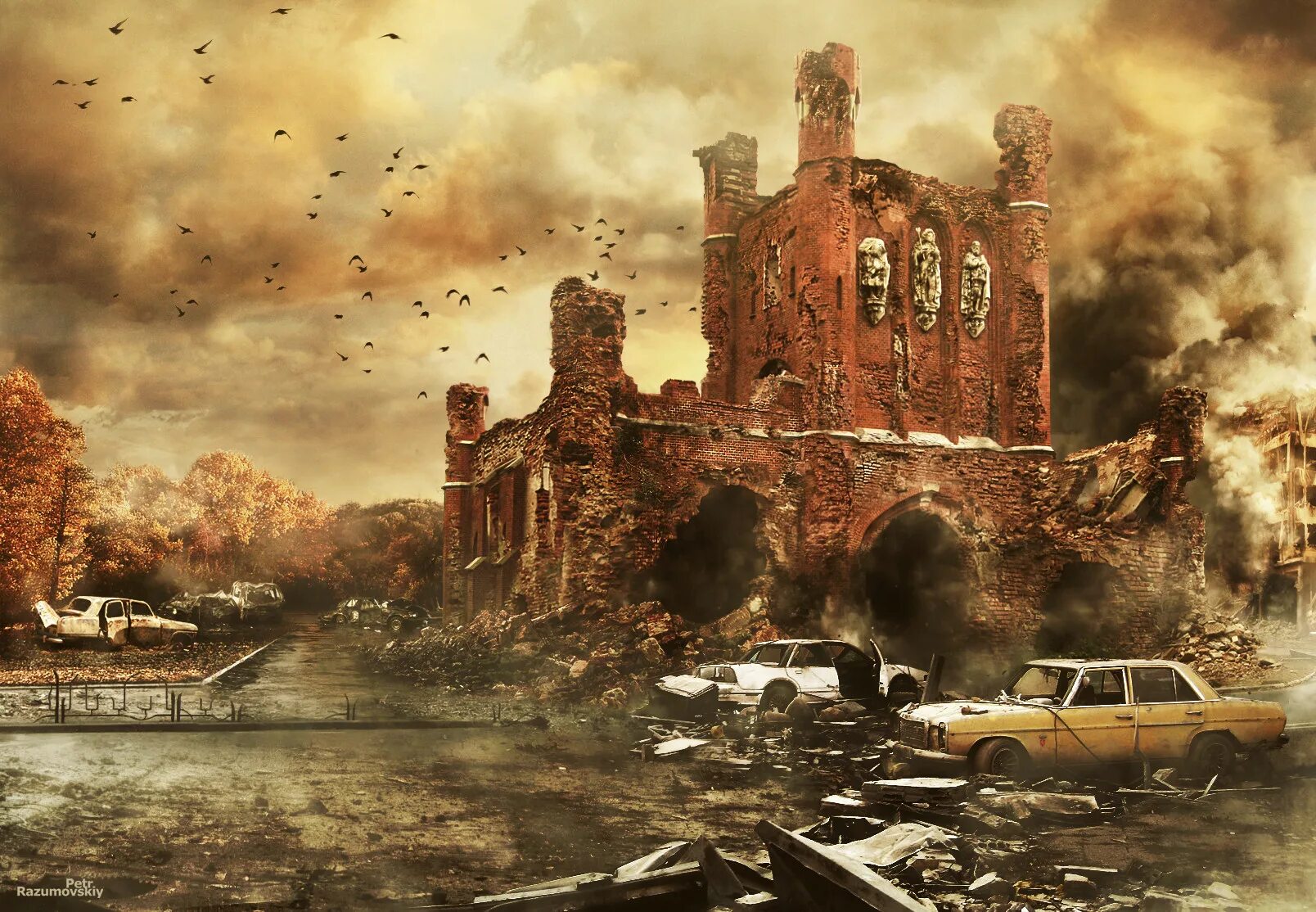 Destroyed town. Постапокалипсис Калининград. Калининград после апокалипсиса. Разрушенный город.