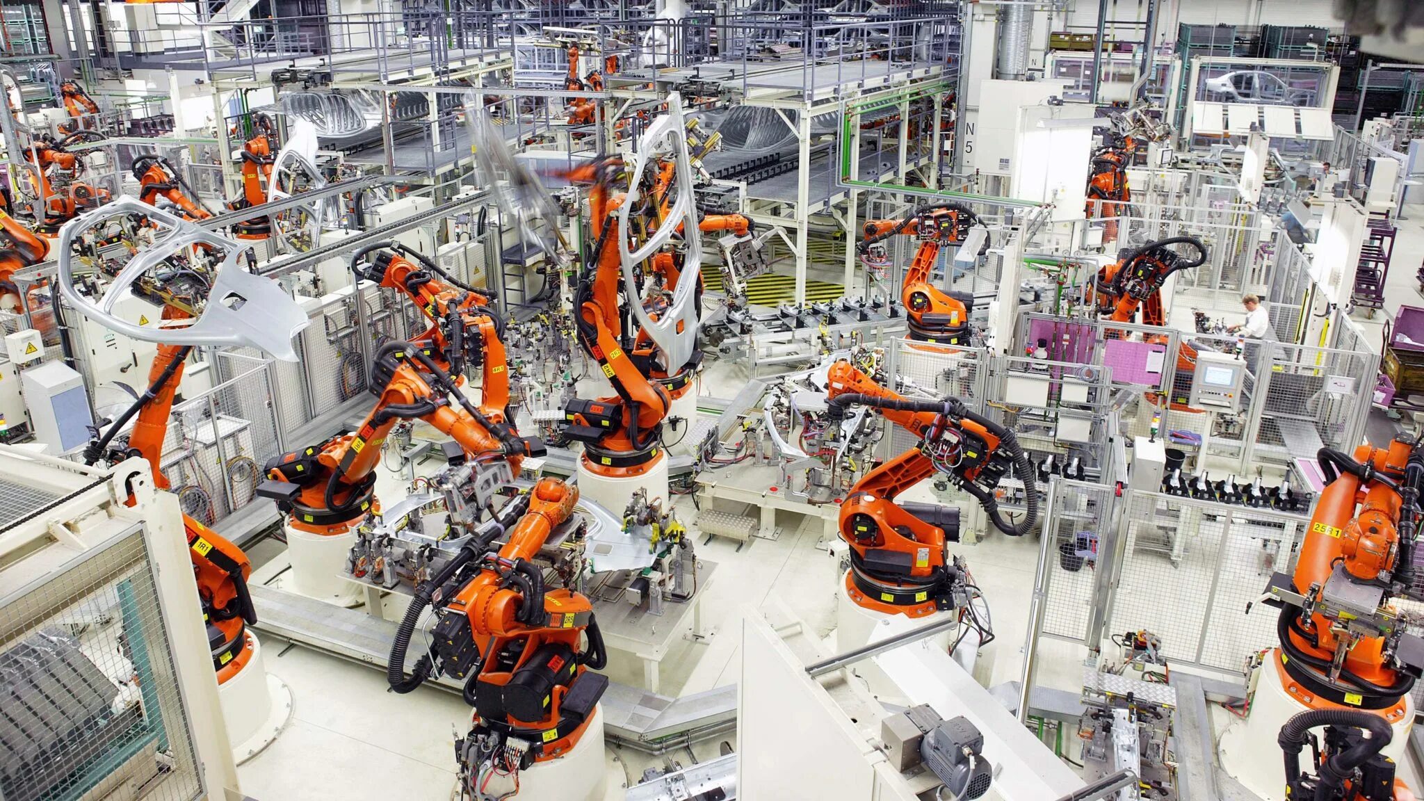 Завод фабрика kuka в Германии. Фирма kuka роботы. Промышленные роботы. Машиностроение. Современная производственная организация