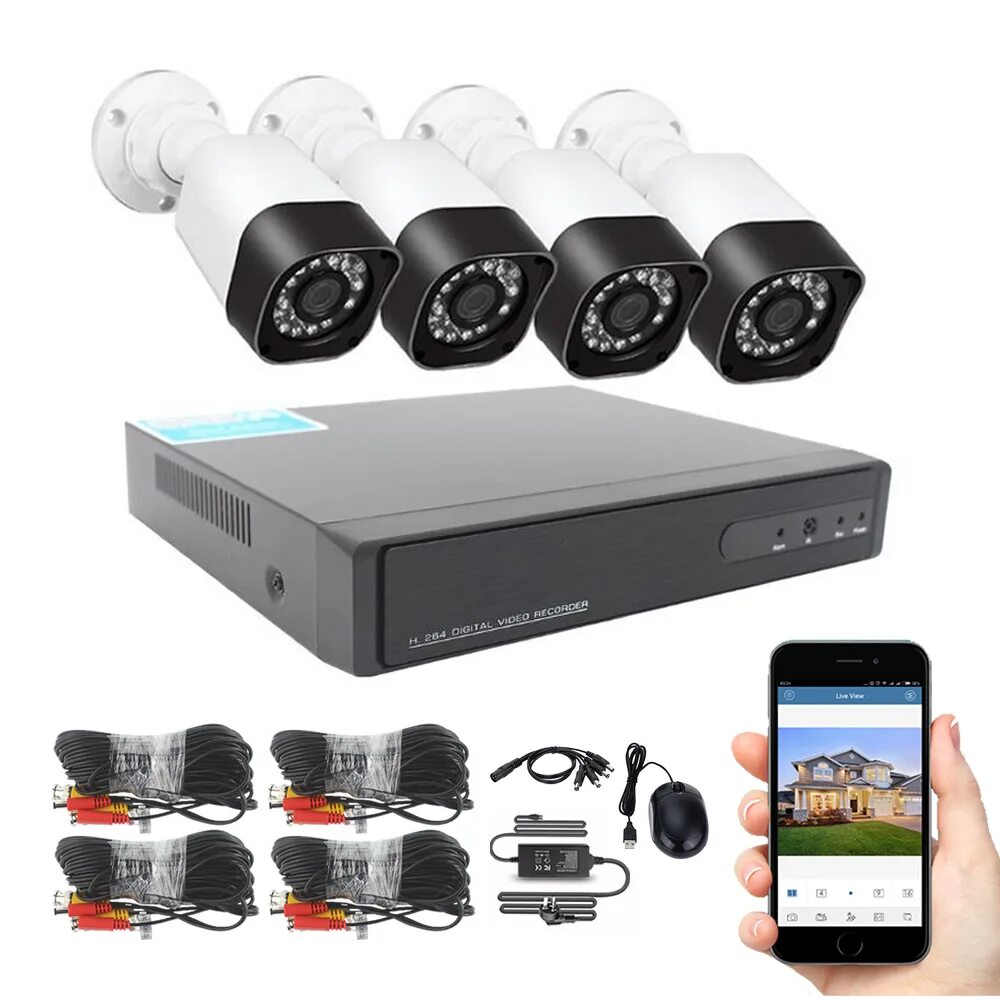 AHD DVR комплект 1080p. Комплект 4 камер видеонаблюдения CCTV Kit 5g. Комплект с 4 камери и DVR 4 канален - "CCTV. Комплект камер видеонаблюдения CCTV Kit 5g. Регистратор через интернет