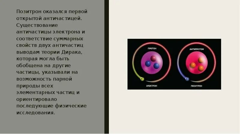 Позитрон личный кабинет. Элементарные частицы Позитрон. Позитрон античастица электрона. Открытие позитрона античастицы. Протон электрон Позитрон.