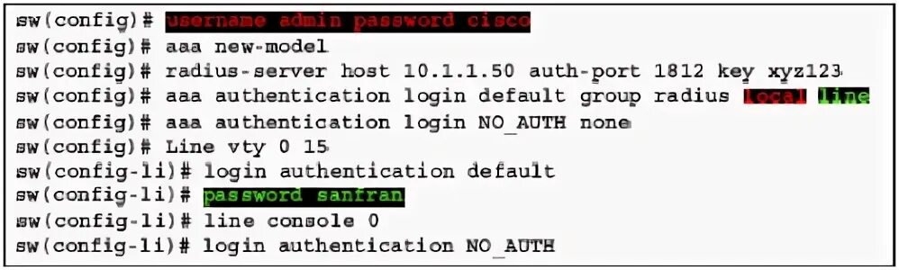 Switch security configuration