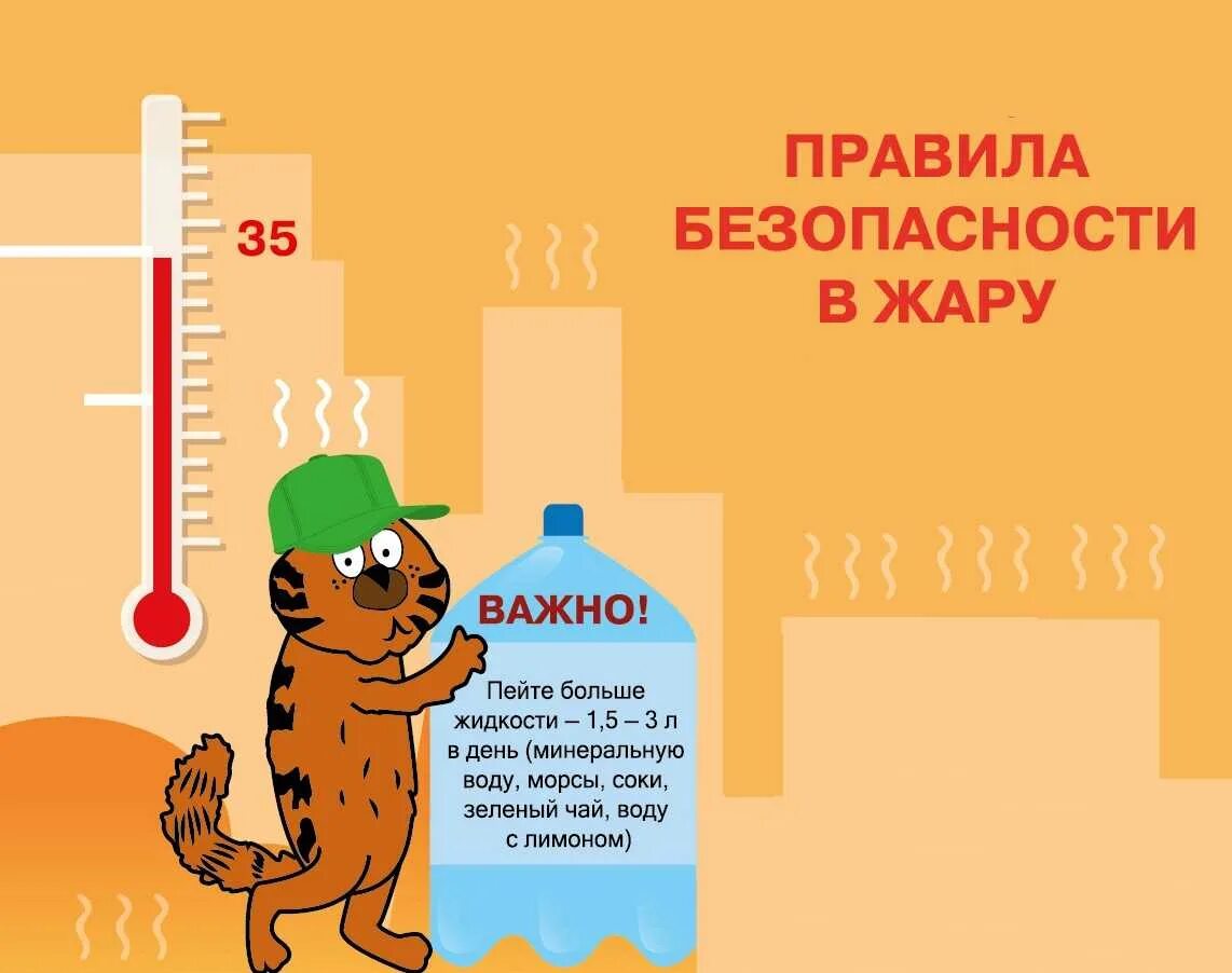 Памятка при жаре. В жару. Спрятаться от жары. Обливание холодной водой. Спасем жару.