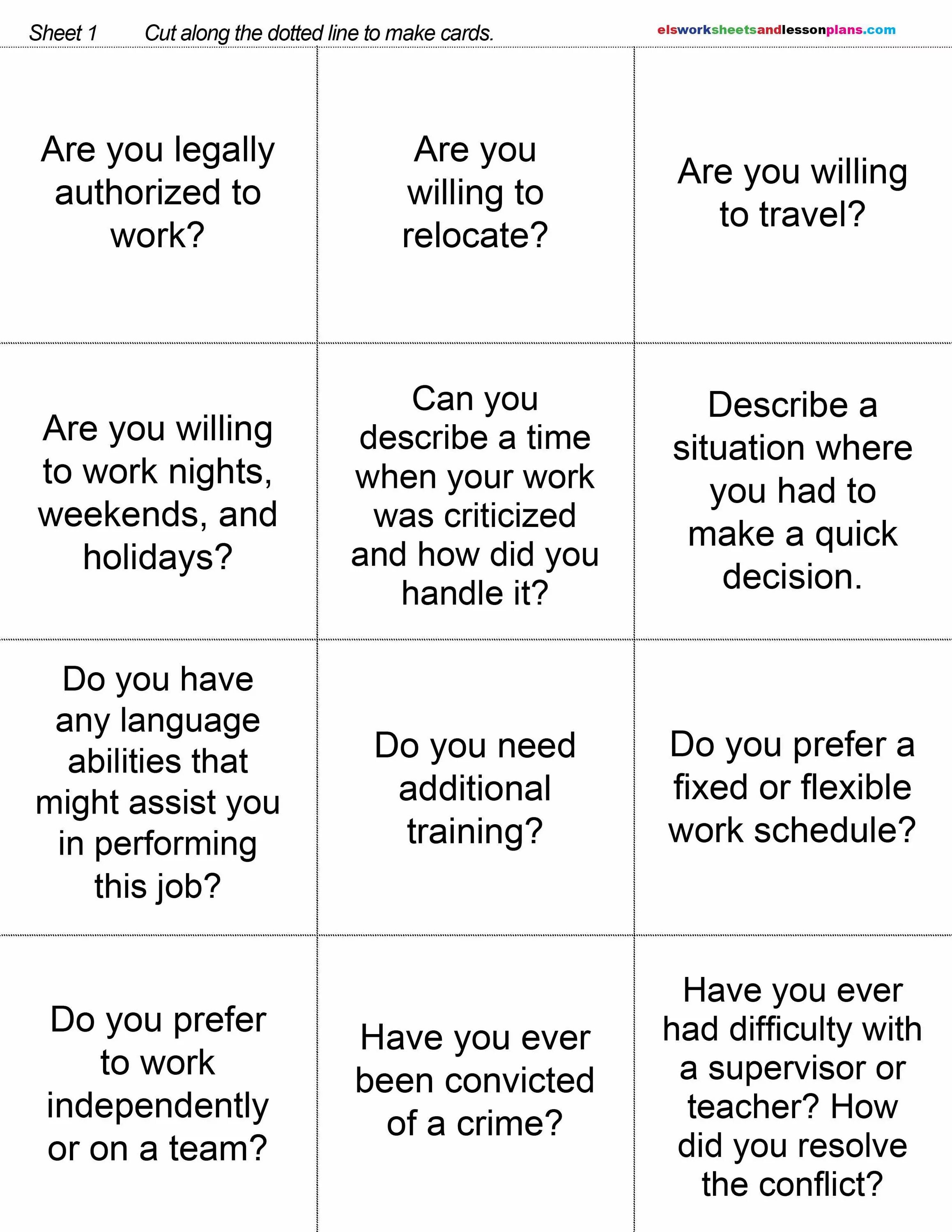 Jobs speaking cards. English карточка interview. Professions worksheets. Jobs карточки. Job speaking activities.