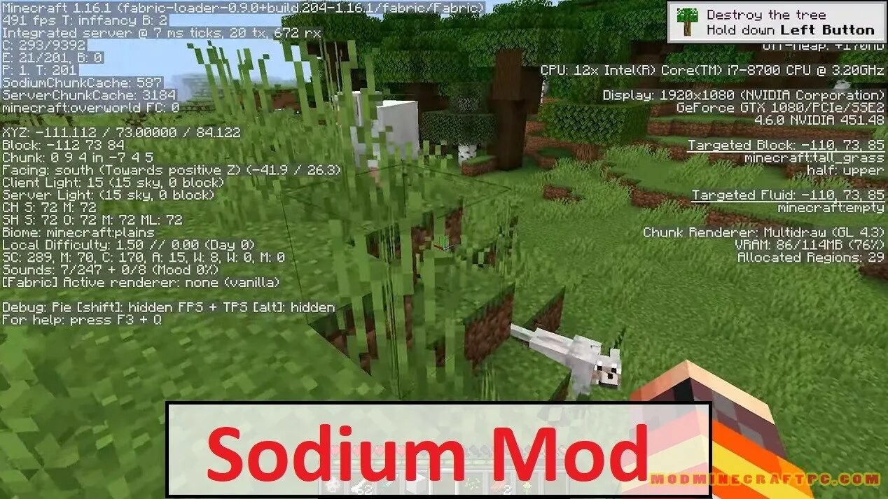 Sodium мод на майнкрафт