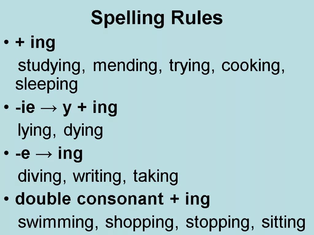 Write the ing form. Present Continuous Spelling Rules. Present Continuous Spelling Rules правило. Present Continuous ing Rules. Present simple present Continuous Spelling Rules.