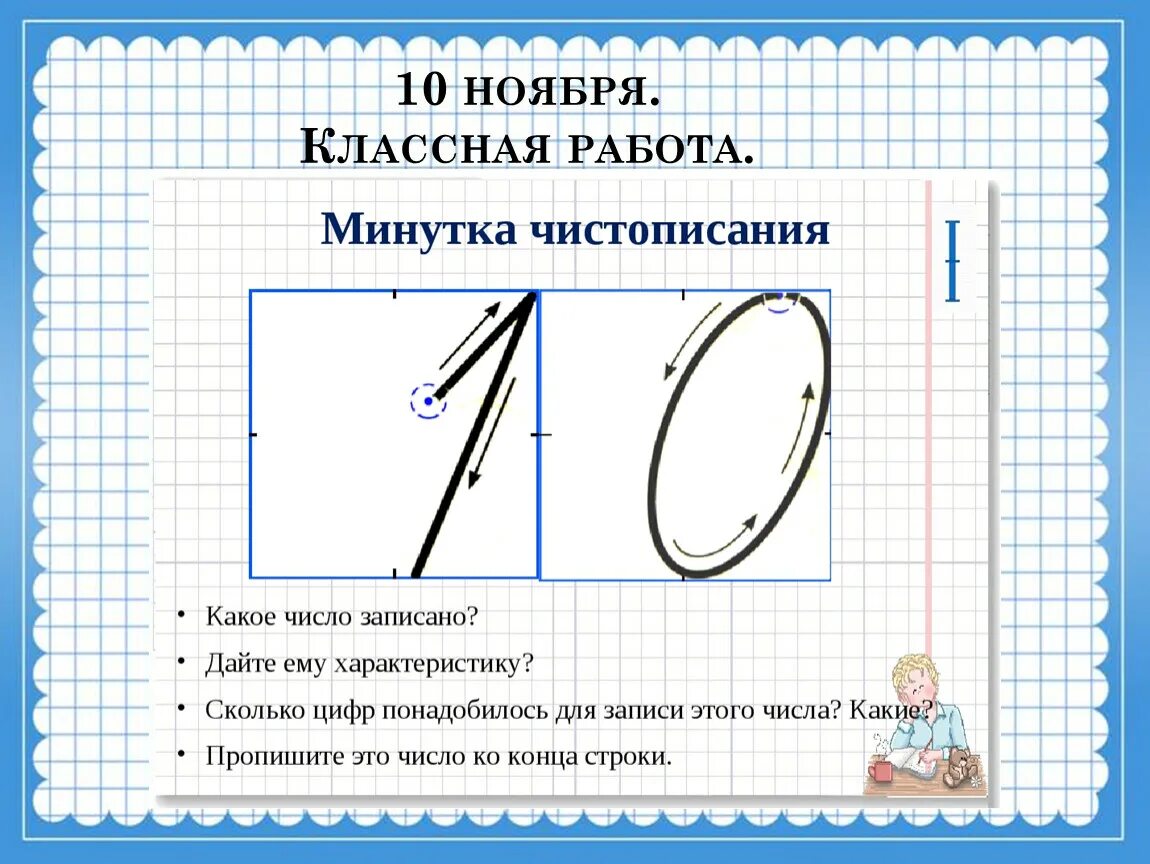 Написание цифры 10. Цифра 10 письменная. Чистописание по математике. Чистописание цифры.