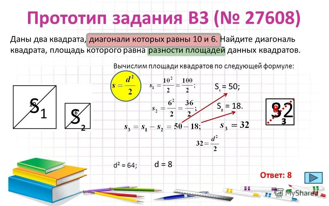 Диагональ квадрата. Найдите площадь квадрата если его диагональ равна 1. Найдите площадь квадрата если его диагональ. Площадь квадрата если диагональ 10. Площадь квадрата если его диагональ равна.