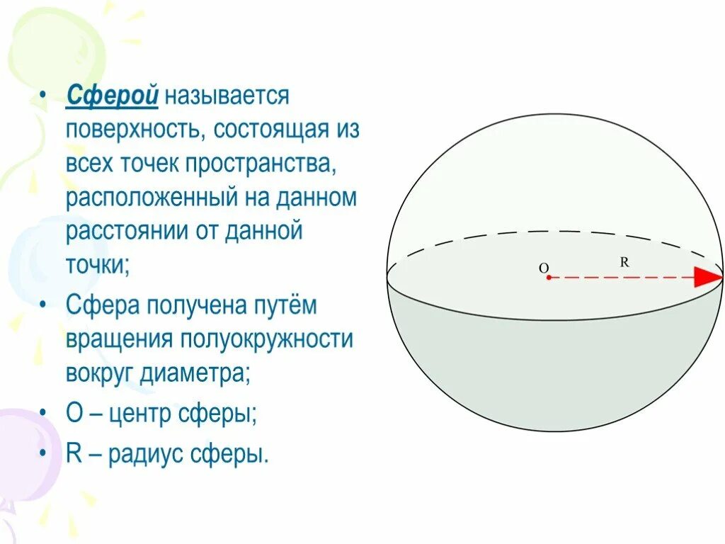 Чертеж шара и сферы. Шар сфера геометрия. Сфера и шар рисунок. Элементы сферы и шара в геометрии.