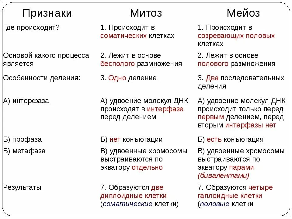 Сравнение митоза и мейоза сходства. Тип деления митоза и мейоза таблица. сравнительная характеристика процессов деления клеток. деление клетки митоз и мейоз таблица. сравнение митоза и мейоза таблица 9 класс.