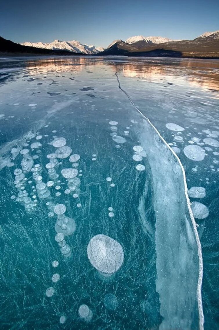 Вода выступила на поверхность льда. Ледяные пузыри озера Абрахам Канада. Озеро Абрахам в Канаде. Озеро Эйбрахам в Канаде.